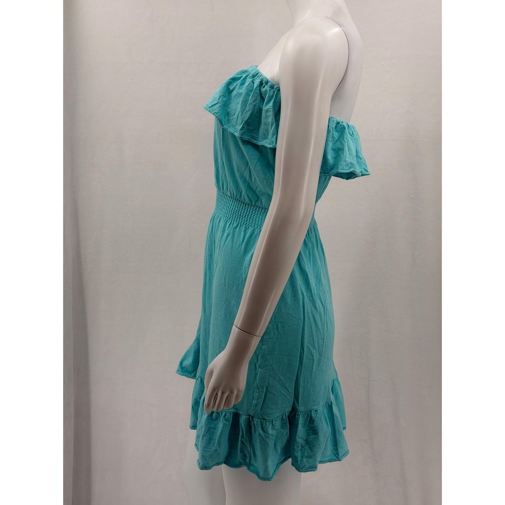 Lilly Pulitzer Dress Women XS Blue Strapless Ruffle Beach Summer Vacation Cotton - Picture 4 of 14